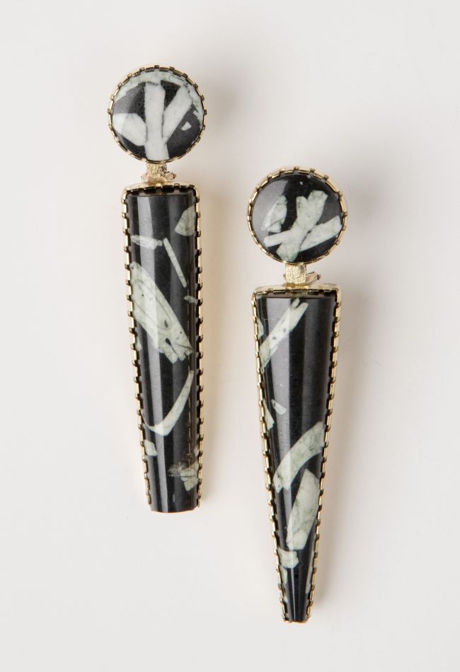 Earrings: Double Writing Rock Sticks
